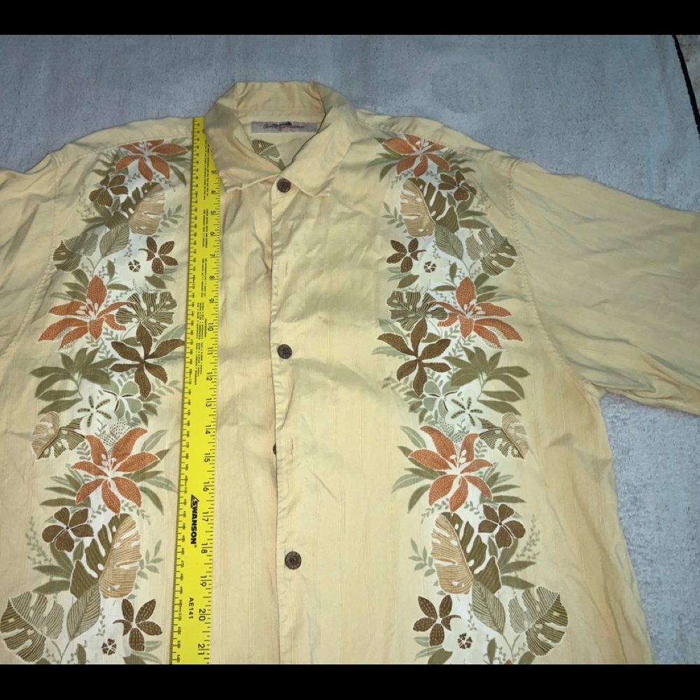TOMMY BAHAMA Camp Shirt Silk Mens L Used VINTAGE
